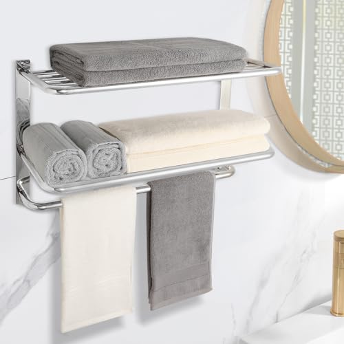 3-Tier Bathroom Towel Rack, SUS 304 Wall Mount, Brushed Nickel - color: Brushed Nickel, size: 24 Inch 3 Tier