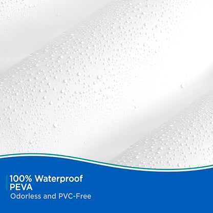 Kenney KN61469 Medium Weight 5 Gauge Extra Long Waterproof PEVA Shower Curtain Liner with Rust-Resistant Metal Grommets and Weighted Magnetic Hem for Bathroom, 70" W x 78" H, White - color: White, size: 70"W x 78"L (Pack of 1)