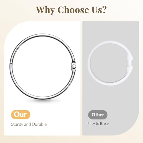 Bathway Shower Curtain Rings, Bathway Shower Curtain Hooks Anti-Drop Shower Rings for Curtain, Metal Shower Curtain Rings Rust Proof, Chrome Shower Hooks for Shower Curtain Rod, Shower Rod Hook 12Pcs - color: Chrome, style: Classic Round