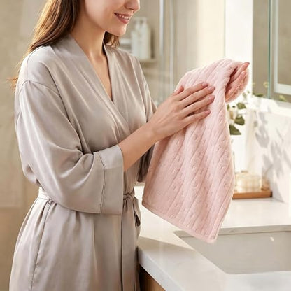 3 Pack Microfiber Hand Towels for Bathroom with Hanging Loops Quick Dry Small Towel Set for Bathroom Kitchen 14 x29.6inch (Pink) - color: Pink
