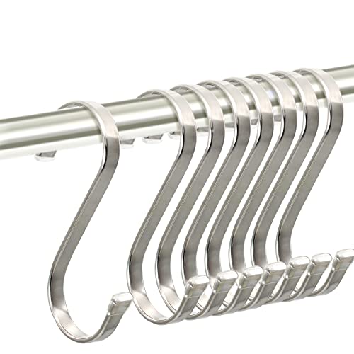 Heavy Duty S Hooks,Stainless Steel S Shaped Hook for Hanging Pots and Kitchenware, Utensils,Clothes, Bags, Cups,Towels, Plants-3.7 inch,8 Pack