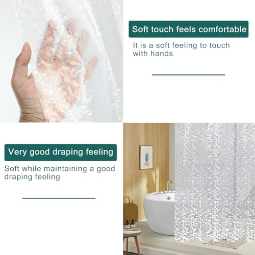 Shower Curtain Liner, 100% Waterproof Eva Shower Curtains with 3 Duty Heavy Bottom Magnets and 12 Rust Proof Grommets, 72x72 Weighted Shower Liner for Shower Stall, Bathtubs - color: Crushed Stone Texture