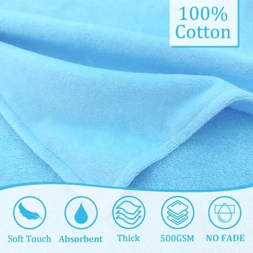 VOOVA & MOVAS Blue Baby Hooded Bath Towels, Organic 100% Cotton,33"X31.5" - color: Baby Blue Elephant, size: 33 x 31.5 inches