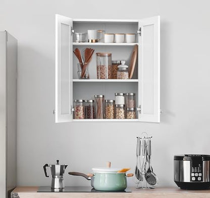 Bathroom Cabinet Wall Mounted Over Toilet Storage Cabinet 20x28 inch White Medicine Cabinets for Wall Mount Space Saver Bathroom Storage Cabinet with 2 Adjustable Shelves & 2 Doors