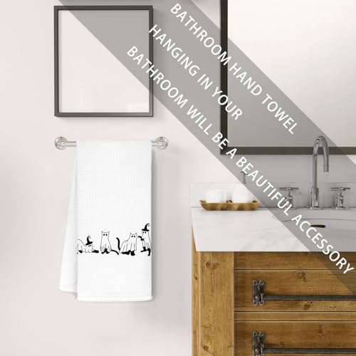 Jvpke Halloween Ghost Cat Pumpkin Kitchen Towels, Dish Tea Towels, Bathroom Hand Towels, Kitchen Bathroom Decor, 16x24 in - color: Ghost Cat
