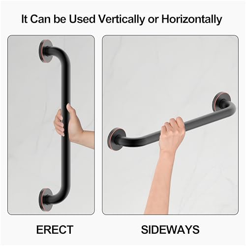 16 Inch Grab Bar 304 Stainless Steel Anti-Slip Bathroom Safety Handrail Wall Mount Assist Grip for Elderly Handicap Bathtub Shower Toilet,GB-4023-ORB, Oil Rubbed Bronze - color: Oil Rubbed Bronze
