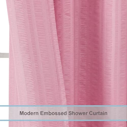 Aiyufeng Moga Bright Pink Fabric Shower Curtains for Bathroom - Hotel Spa Polyester Cloth Bath Curtain with 12 Holes, 72x72, Machine Washable, Bright Pink - color: Bright Pink, size: 72"W x 72"L (Pack of 1)