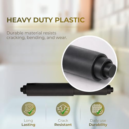 Black Toilet Paper Holder Spring Rod | Toilet Paper Roller Replacement | 6 Inch Toilet Paper Holder Replacement Rod | Durable Plastic Spindle – Fits All Standard Tissue Rolls