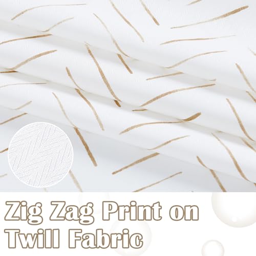 jinchan Taupe and White Shower Curtain Inky Herringbone Chevron Zig Zag Waterproof Fabric Modern Farmhouse Shower Curtains for Bathroom with 12 Hooks 70x72 Inches - color: Inky Taupe, size: 70"W x 72"L (Pack of 1)