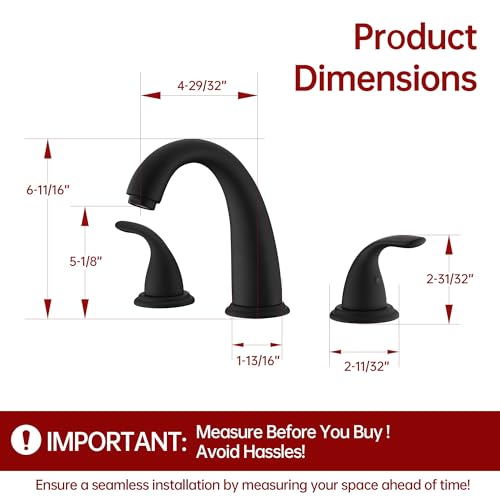 SUMERAIN Matte Black 3 Hole Roman Tub Faucet with Valve | Deck Mount, 2 Handle, Bathtub Faucet, High Flow, Classic, for Bathroom - color: Matte Black, size: 4-29/32" spout reach