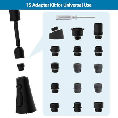 Universal Kitchen Faucet Head Replacement, 3 Modes, 15 Adapter Kit, Black | NSF/ANSI/CAN 372 Certified, Compatible with Kohler/Moen/Delta Faucet, 3 Function Pull Down Sink Faucet Spray Head G1/2 - color: Matteblack