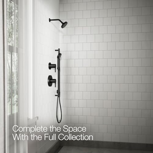 KOHLER K-33641-H-BL Elate® Single-Function Showerhead, 1.5 GPM, Efficient Water Flow, Durable Construction Shower Head, Simple Setup, Matte Black - color: Matte Black, size: 1.5 GPM