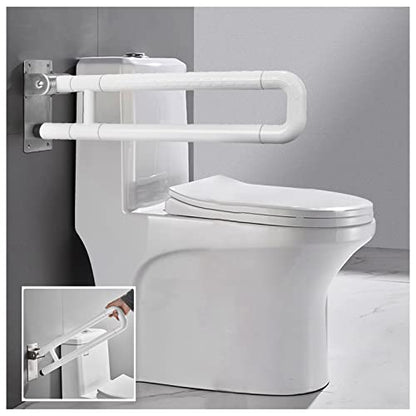 Safety Grab Bars Rails Folding Toilet Handrail Bathroom Support Anti-Slip Toilet Aid Assist Grab Bar Wall Mounted Shower Rail for Disabled Pregnant Seniors,White,70cm - size: 70cm