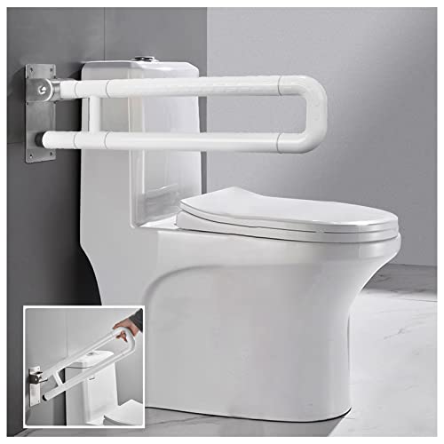 Safety Grab Bars Rails Folding Toilet Handrail Bathroom Support Anti-Slip Toilet Aid Assist Grab Bar Wall Mounted Shower Rail for Disabled Pregnant Seniors,White,70cm - size: 70cm