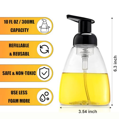 Bekith 12 Pack Foaming Hand Soap Dispenser, 10 Oz Liquid Soap Dispenser Empty Refillable Containers Plastic Pump Bottles for Kitchen, Bathroom, Commercial