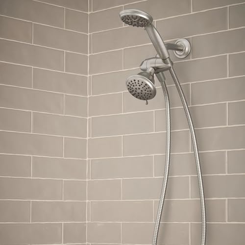 Moen Attune Dual Shower Head with Handheld Sprayer Combo, 6 Handheld Spray Settings & 8 Function Shower Head, Spot Resist Brushed Nickel Finish, 218C0SRN - color: Brushed Nickel