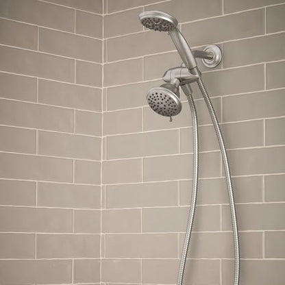 Moen Attune Dual Shower Head with Handheld Sprayer Combo, 6 Handheld Spray Settings & 8 Function Shower Head, Spot Resist Brushed Nickel Finish, 218C0SRN - color: Brushed Nickel