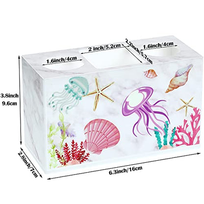 Beach Shell Theme Bathroom Toothbrush Holder 3 Slots Hygienic Bathroom Accessories Acrylic Seaside Nautical Theme Electric Toothbrush Holder for Storage Dispenser