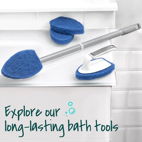 4 Pack Tub and Tile Scrubber Refills Compatible with Scotch-Brite Tub & Tile Scrubber, Replacement Scrubber Heads for Bathroom, Shower, Tub, Tile and Kitchen Cleaning, Blue