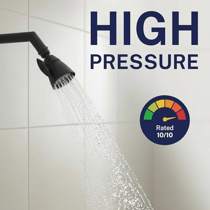HammerHead Showers® Solid Metal 2 Inch High Pressure Shower Heads - MATTE BLACK – 2.5 GPM Shower Heads High Pressure - High Flow Shower Head with ADJUSTABLE SPRAY PATTERN - Fixed Shower Head - color: Matte Black, size: 2.5 GPM Standard