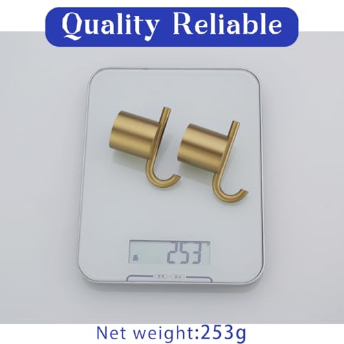 Champagne Bronze Wall Towel Hooks,Holder Waterproof Towel Hooks for Hanging Coat, Clothes, Wall Mount for Kitchen,SW-96068-8CB-2. - color: Double Hook-Champagne Bronze