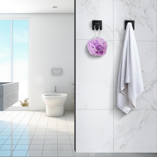 Towel Hooks for Bathrooms Robe Hook Coat Hook 4 Pack Matte Black Stainless Steel Heavy Duty 33 Lbs Wall Mounted Square Hooks for Bathroom Kitchen Bedroom - color: Matte Black