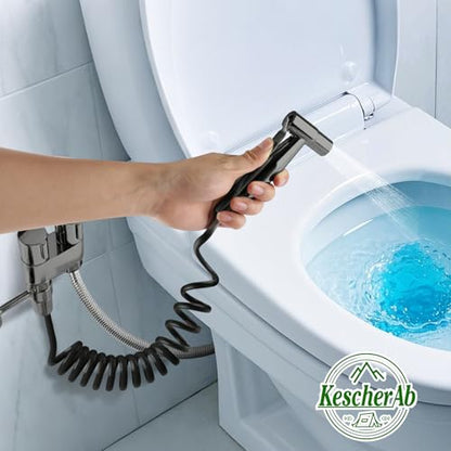 Handheld Toilet Bidet Sprayer for Toilet | Adjustable Water Pressure Control with Complete Bidet Spray Hoses Kit for Feminine Wash, Cloth Diaper Sprayer for Baby Wash - color: Gray