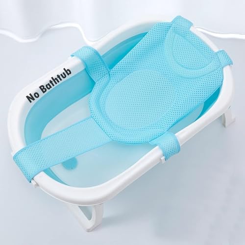 Baby Bath Support Mesh Pad Newborn Bath Tub Seat Net Non-Slip Baby Tub Mat Floating Bathtub Seat Cushion Adjustable Pillow for Bathing Cushion Pad Mat for 0-3 Years Old (No Bathtub) - color: Blue