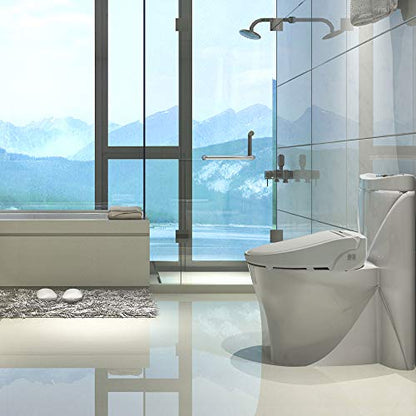 J-2R Smart Electric Bidet for Toilet Seat,For Elongated toilet,Warm water,Heated bidet toilet seat,Remote Control,Heated Dryer,Child Function,Stainless Steel Self-Cleaning Nozzle,LED Night Light - size: Elongated w/Remote