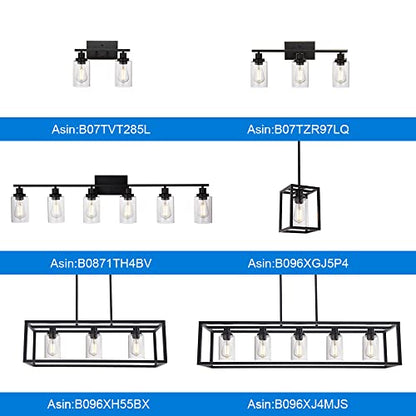 MELUCEE 40 Inches Length 5-Light Bathroom Vanity Light Fixtures Black | Industrial Wall Sconce Lighting with Clear Glass Shade for Living Room Bedroom Hallway Kitchen (Patent No.: US D963914 S) - color: Black, size: 5-Light