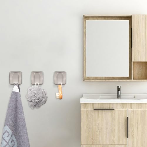 NearMoon Bath Towel Hooks -SUS304 Stainless Steel Square Clothes Robe Hooks Hanger, Heavy Duty Coat Hooks for Bathroom Livingroom Hotel Kitchen Garage, Wall Mounted (3 Pack, Brushed Nickel) - color: Brushed Nickel