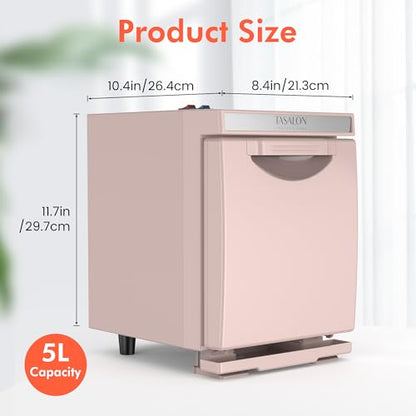 TASALON 5L Hot Towel Warmer Cabinet, Aluminum Inner Chamber - Pink | Removable tray, fast heating, compact 5L size, ideal for spa, salon, esthetician & massage use, pink finish - color: Pink