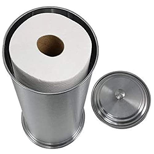 LDR Ashton Freestanding Toilet Paper Holder Canister, Brushed Nickel | Toilet Paper Holder Stand, Brushed Nickel Finish, Regular Roll Canister, Bathroom Toilet Paper Holder, Toilet Paper Storage - color: Brushed Nickel