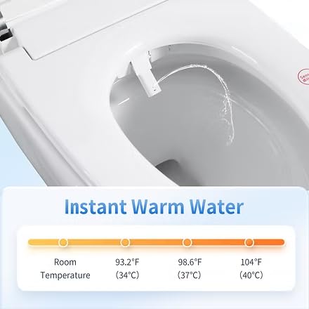 One Piece Smart Bidet Toilet for Bathroom | with Heated Seat, Multi Cleaning Mode, Auto Open & Close Lid, Warm Air Dry, Built-in Water Tank for Low Water Pressure