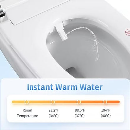 One Piece Smart Bidet Toilet for Bathroom | with Heated Seat, Multi Cleaning Mode, Auto Open & Close Lid, Warm Air Dry, Built-in Water Tank for Low Water Pressure