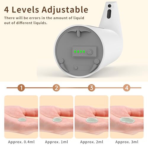 Automatic Liquid Soap Dispenser, 4-Level,Rechargeable | Plastic,13.5oz/400ml White Touchless Electric Hand & Dish Countertop Soap Dispensers with Sensor for Bathroom,Kitchen Sink - color: White, style: Rechargeable