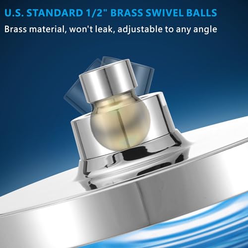 High Pressure Rain Shower Head - High Flow Rainfall Showerhead - Luxury Modern Look - Pressure Boosting Bathroom Shower Heads (6 inches, Chrome) - color: Luxury Chrome