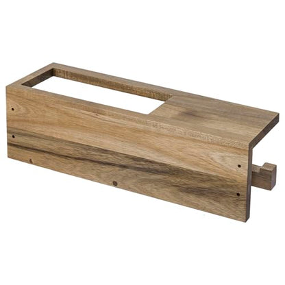 MyGift Wood Toilet Paper Holder with Magazine Rack, Bathroom Magazine Holder Wall Mounted, Durable & Functional, Premium Acacia