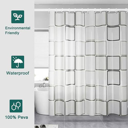 Shower Curtain Liner, Big Square Waterproof PEVA Shower Curtains with 3 Duty Heavy Bottom Magnets and 12 Rust Proof Grommets, 72x72 Weighted Shower Liner for Shower Stall, Bathtubs - color: Big Square