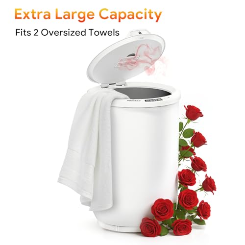 Towel Warmer, Luxury Towel Warmers for Bathroom, Large Blanket Heater Bucket, Aroma Tray for SPA, Auto Timer and Protection Feature, Fits Oversized Towels, Blankets, Bathrobes, PJs, and More