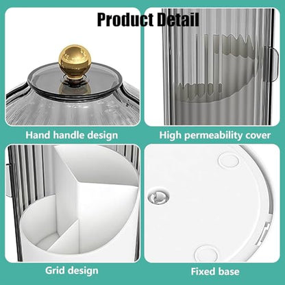 Concealed Toothbrush Holder, Rotating Bathroom Organizer Countertop | Toothbrush and Toothpaste Holders with Cover, Waterproof and Dustproof, 360° Rotating Base, for Bathroom Countertop - color: 1pcs White