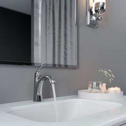 Pfister Willa Single Handle Bathroom Sink Faucet Chrome Finish with Push & Seal Drain TiteSeal Technology WaterSense EPA Compliant NSF Certified Vanity Faucet LF042MALCC - color: Polished Chrome, size: 1 Pack