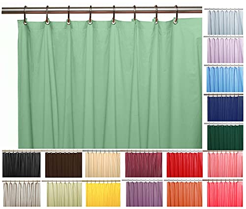 Elegant Heavy Duty Vinyl Shower Curtain Liner with 12 Metal Grommets Jade - color: Jade