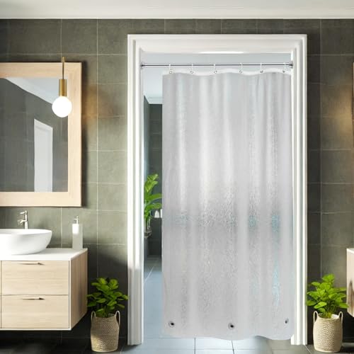 AooHome Shower Stall Curtain Liner for Small Size 36x72 Inch, 8G Eva Half Shower Curtain Frosted Pattern Narrow Standing Single Water Repellent Shower Liner, Semi Transparent - color: Pure Translucent, size: 36"W x 72"L (Pack of 1)