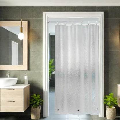 AooHome Shower Stall Curtain Liner for Small Size 36x72 Inch, 8G Eva Half Shower Curtain Frosted Pattern Narrow Standing Single Water Repellent Shower Liner, Semi Transparent - color: Pure Translucent, size: 36"W x 72"L (Pack of 1)