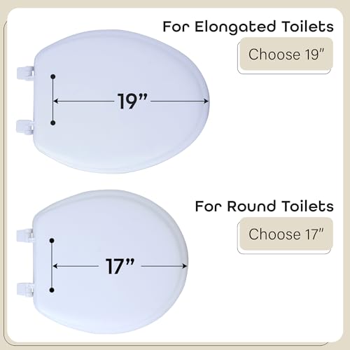Soft Standard Vinyl Toilet Seat, White, 17 in | Toilet-Seat Construction: Contoured Seat Profile and Durable Finish Create a Polished Fixture Update. - color: White, size: 17 Inch, style: Vinyl