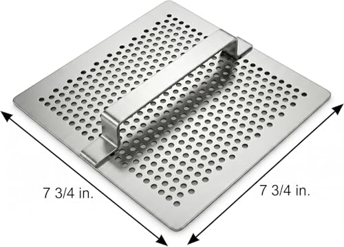 7 3/4 Inch Floor Drain Strainer Basket, Commercial Drain Catcher with Handle | Debris Basket for Restaurant Kitchen Floor Drains | Clog Prevention Strainer | NSF (Depth: Flat)