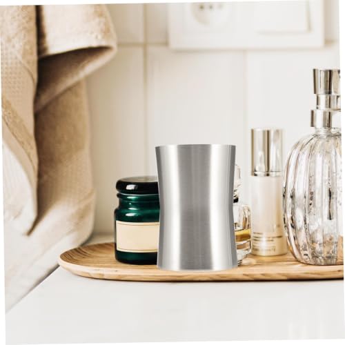 Ipetboom Stainless Steel Travel Toothbrush Cup with Waist Design Versatile Bathroom Tumbler for Gargle Water Wine and Toothbrush Holder Practical Multi Use Wash Cup for Home and Travel