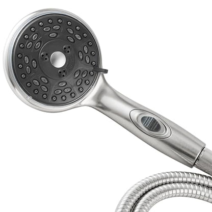 Dura Faucet DF-SA432-SN RV Handheld Shower Wand (Satin Nickel) | RV handheld shower wand with water-saving control. Fits standard RV shower hoses. Brushed Satin Nickel finish. - color: Brushed Satin Nickel, size: Shower Wand