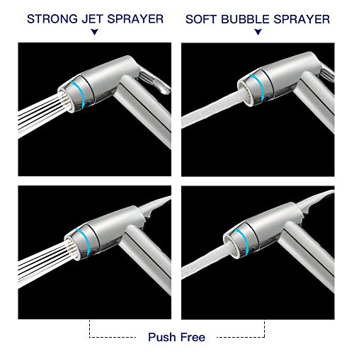 Houtingmaan Kitchen Sink Sprayer Replacement, Side Sprayer Head | with Hose and17 ADAPTERS, Chrome - color: Chrome, style: Dual Function Mode